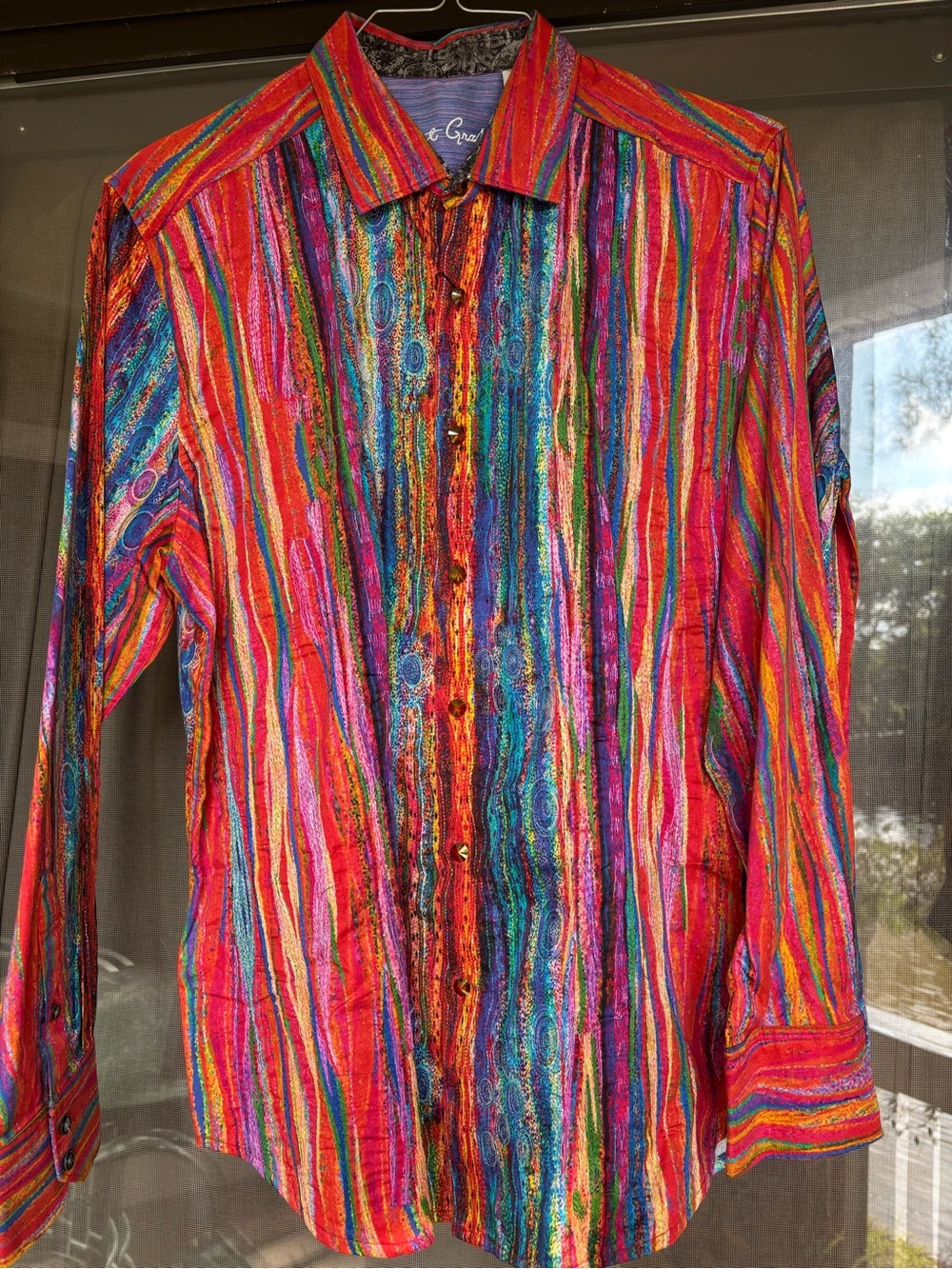 Robert Graham Vibrant Multicolor Striped Dress Shirt